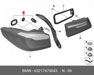 Уплотнитель BMW X5 (F90) фонаря заднего OE 63217475843 BMW