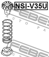 Проставка пружины верхняя NSI-V35U NSI-V35U FEBEST