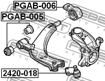 Сайлентблок PGAB-006 PGAB-006 FEBEST