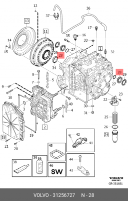 Сальник привода VOLVO XC60 переднего левого/правого OE 31256727 VOLVO