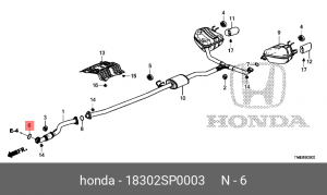 Кольцо уплотнительное HONDA Accord (96-) глушителя OE 18302SP0003 HONDA