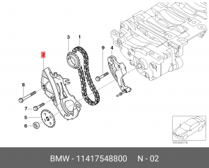 успокоитель цепи ГРМ!\ BMW E81/E87 1.8-2.0i 04> 11 41 7 548 800 BMW