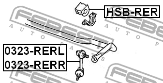 Тяга стабилизатора задн правая HONDA CR-V 07-17, GREAT WALL HOVER H6 11-17 0323- 0323-RERR FEBEST