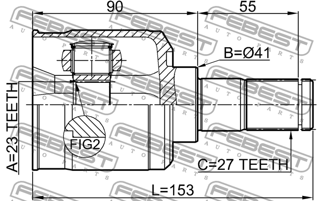 ШРУС 1211-TUC20AT 1211-TUC20AT FEBEST