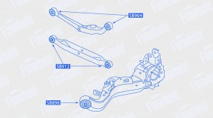 Сайлентблок поперечного рычага задней подвески Nissan Qashqai (J10E)/ Qashqai II SB912 FINWHALE