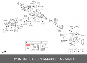 Тройник HYUNDAI HD65,72,78,County тормозной системы OE 5891444000 HYUNDAI KIA