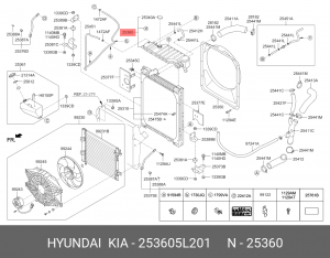 Бачок расширительный HYUNDAI HD65,78,БОГДАН дв.D4GA OE 253605L201 HYUNDAI KIA
