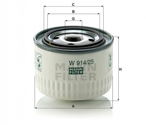 Фильтр гидравлический трансмиссии W914/25 MANN FILTER