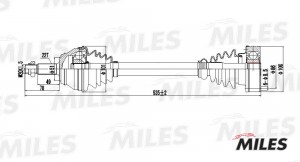 Привод в сборе левый VW G3/PASSAT 1.8-2.0 88-98 (GKN 301241) GC01129 GC01129 MILES