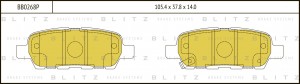 Колодки тормозные дисковые задние INFINITY G37 08-NISSAN Cube/X-Trail 07- BB0268 BB0268P BLITZ