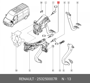 Датчик RENAULT Kangoo (97-09) стоп-сигнала OE 253250007R RENAULT