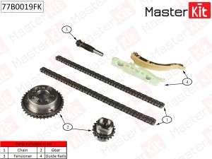 Комплект цепи ГРМ FORD TRANSIT CONNECT 1.8Di KKDA,BHDA 06- 77B0019FK 77B0019FK MASTER KIT