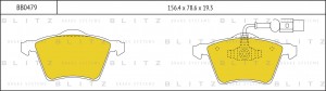 Колодки тормозные дисковые передние VW Transporter 96- BB0479 BB0479 BLITZ