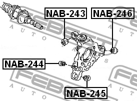 Сайлентблок задн цапфы NISSAN MURANO Z51 2007-2014 NAB-243 NAB-243 FEBEST