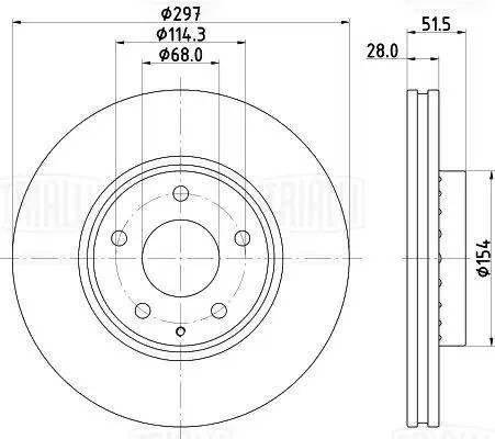 Диск торм. для а.м Mazda CX-5 11- , 17- ,6 12- перед. d297 окраш.  DF 084512 DF084512 TRIALLI