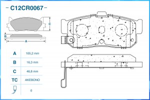 Тормозные колодки задние Low Metallic C12CR0067 C12CR0067 CWORKS