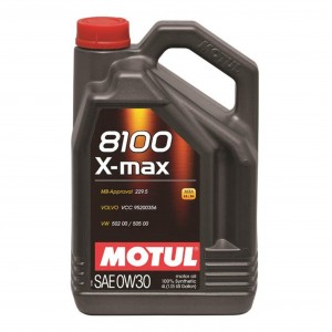 MOTUL 8100 X-MAX 0W30 4Л API SL ACEA A3, B4 MB 229.5, VW 502 00, 505 00, Volvo V 106601 MOTUL