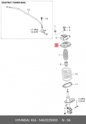опора амортизатора переднего!\ Hyundai Elantra/Lantra all 00> 5462029000 HYUNDAI