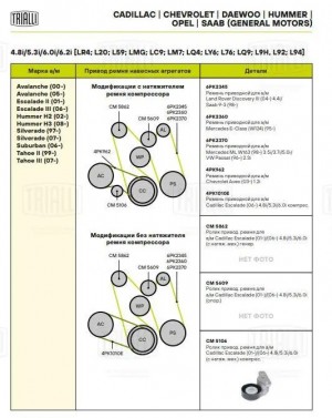Ролик приводного ремня компрессора с натяжным механизмом CM 5106 TRIALLI