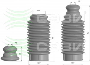 Чехол амортизатора с буфером хода сжатия универсальный (буфер h48d16) для передн 6133-4816 SEVI