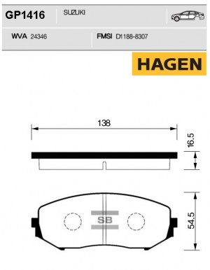 Колодки передние SUZUKI GRAND VITARA II 05- GP1416 GP1416 SANGSIN