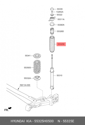 Пыльник амортизатора HYUNDAI Solaris (17-) заднего (1шт.) OE 55325H0500 HYUNDAI KIA