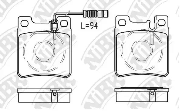 Колодки тормозные MERCEDES E (W210,W211),S (W220),CLK(W208) задние (4шт.) NIBK PN0030W NIBK
