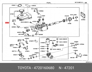 Цилиндр тормозной главный 47201-60680 47201-60680 TOYOTA