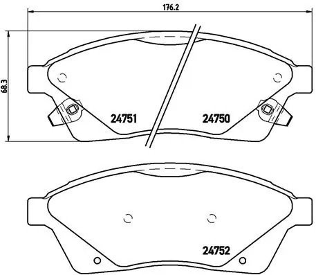 P09010 колодки дисковые передние!\ Cadillac SRX 2.8/AWD/3.0/AWD 09> P 09 010 BREMBO