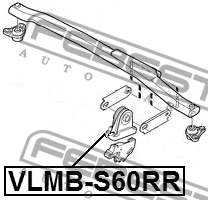 Сайлентблок задней подушки двигателя VOLVO XC90 2003- VLMB-S60RR VLMB-S60RR FEBEST