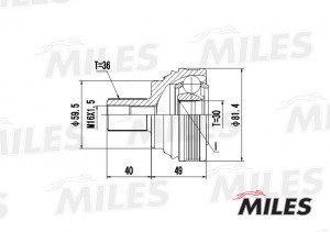 ШРУС наружный VW G5/SKODA OCTAVIA 1.4 04- (GKN 304325) GA20518 GA20518 MILES