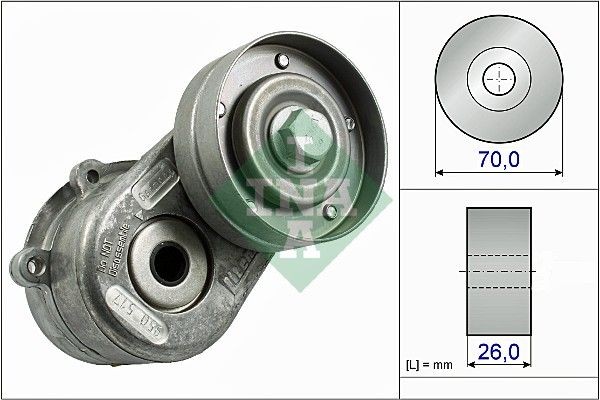 натяжитель ремня!\ Chrysler Voyager, Jeep Cherokee 2.5-2.8 CRD 01> 534044810 INA