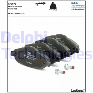 LP2070 колодки дисковые п.\ Peugeot 308 1.4/1.6 07> LP2070 DELPHI