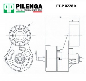 Ролик натяжителя ремня в сборе TRANSIT PT-P0228K PTP0228K PILENGA