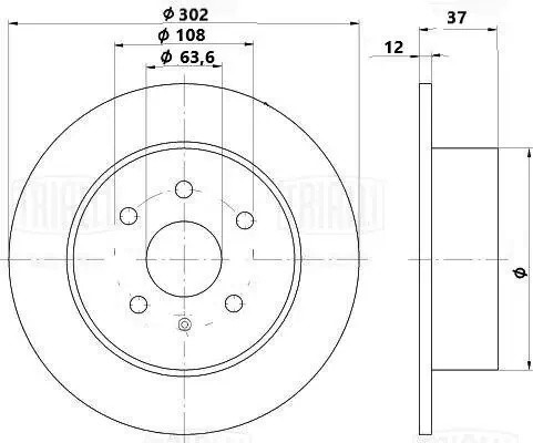 Диск торм. Geely Monjaro (22-)/Tugella (19-) задн. d=302 (окраш.) (DF 127) DF 127 TRIALLI