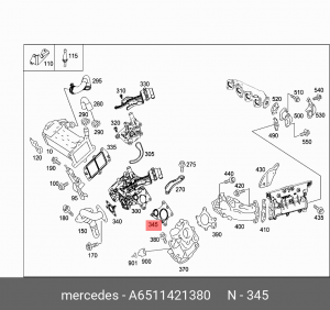 прокладка клапана рециркуляции ОГ! (м)\ MB A6511421380 MERCEDES BENZ