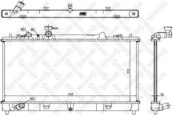 радиатор системы охлаждения! МКПП\ Mazda 6 1.8/2.0i 07> 10-26702-SX STELLOX