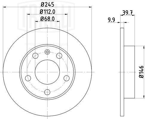 Диск торм. Audi A4 (00-)/(04-) зад. d=245 (DF 180132)  2шт DF 180132 TRIALLI