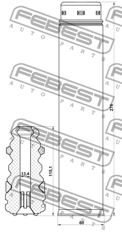 Пыльник заднего амортизатора с отбойником комплект FORD KUGA CBS 2013- FDSHB-KUG FDSHB-KUGIIR-KIT FEBEST
