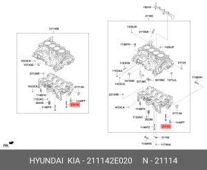 болт крышки подшипника! M8\ Hyundai Elantra 10-13/Sonata 09-16 211142E020 HYUNDAI
