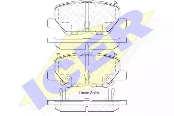 182118 колодки дисковые задние!\ Mazda 6, Mitsubishi Outlander 2.0/2.4i 12> 182118 ICER