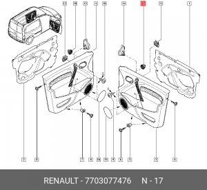 Клипса ЛАДА RENAULT OE 7703077476 RENAULT