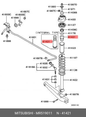ДЕМПФЕР ЗАДНЕГО АМОРТИЗАТОРА MR519011 MITSUBISHI