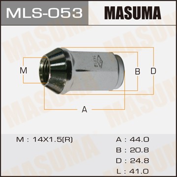Гайка колеса FORD Transit (12-) М14х1.5 (под литой диск) MASUMA MLS053 MASUMA