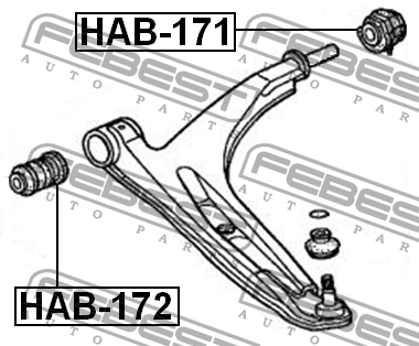сайлентблок рычага передней подвески!Honda JAZZ 02-08 HAB-172 FEBEST