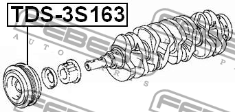 Шкив коленвала TDS-3S163 TDS-3S163 FEBEST