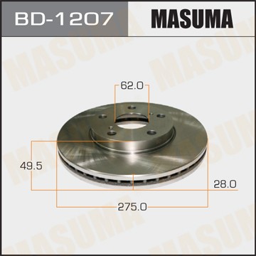 диск тормозной передний! с покрытием\ Toyota Avensis 2.0/D4-D 01> BD1207 MASUMA