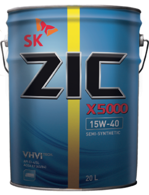 Масло моторное ZIC X5000 CI-4/SL /E7/E5/E3 15W40 п/синт.20л 192604 ZIC