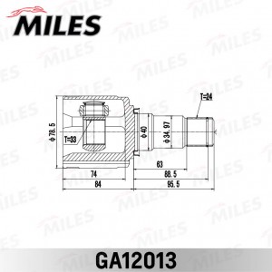 ШРУС внутренний правый MITSUBISHI Lancer 07 GA12013 GA12013 MILES