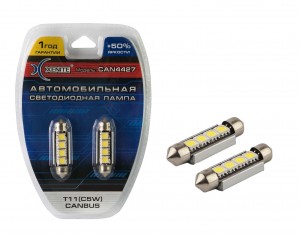 к-кт ламп! светодиодных LED C5W, 41мм, CAN4427, яркость+50% (блистер 2шт.)\ 1009401 XENITE